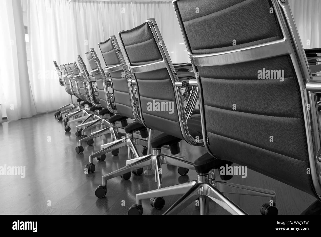 board room, office, work place, conference, chairs, table Stock Photo