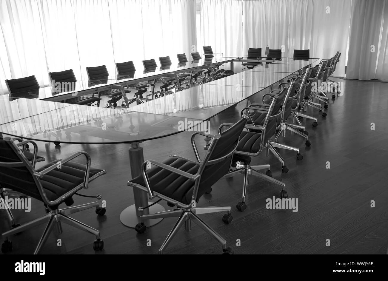 board room, office, work place, conference, chairs, table Stock Photo