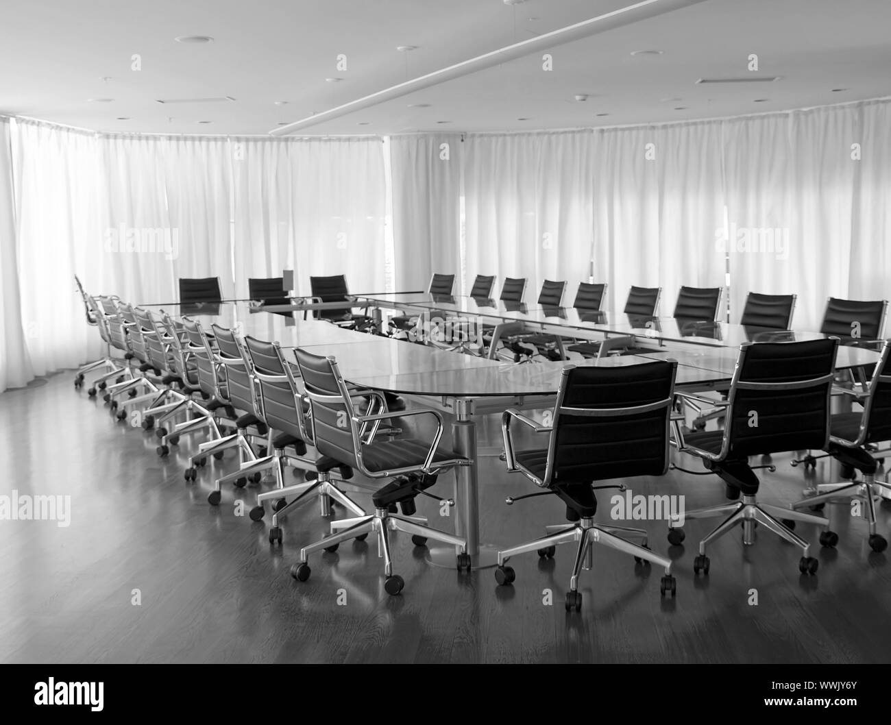 board room, office, work place, conference, chairs, table Stock Photo