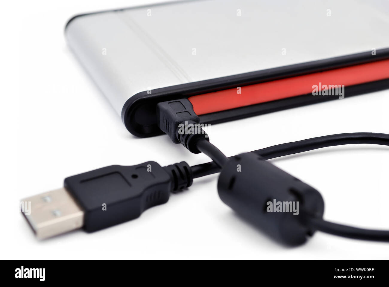 usb cable connected to a portable drive Stock Photo - Alamy