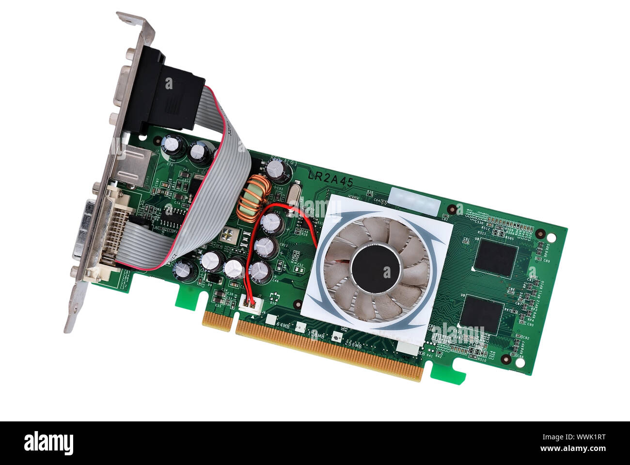 video card with three outputs on a white background Stock Photo Alamy