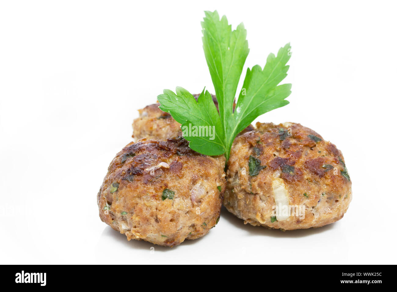 Freshly fried meatballs Stock Photo