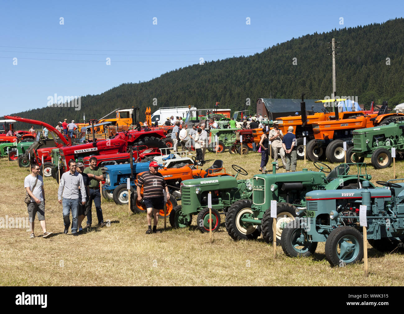 Tracto Mania, Austellung von Oldtimer Traktoren Stock Photo