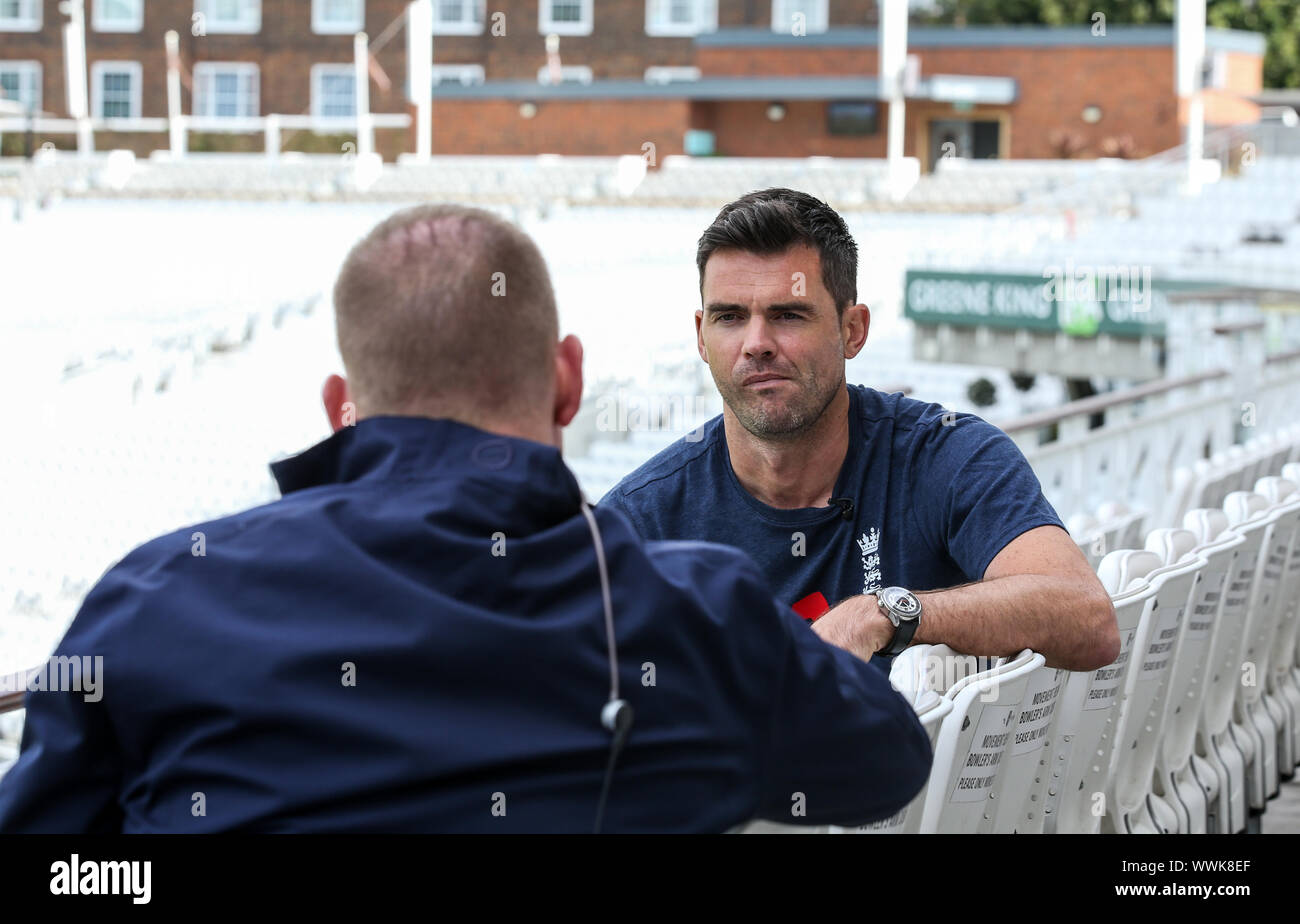 England cricket player James Anderson poses ahead of the Fifth