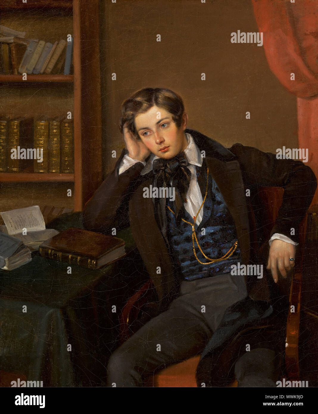 Portrait of Vladimir Nikolaevich Karamzin (1819-1878), 1935. Private Collection. Stock Photo