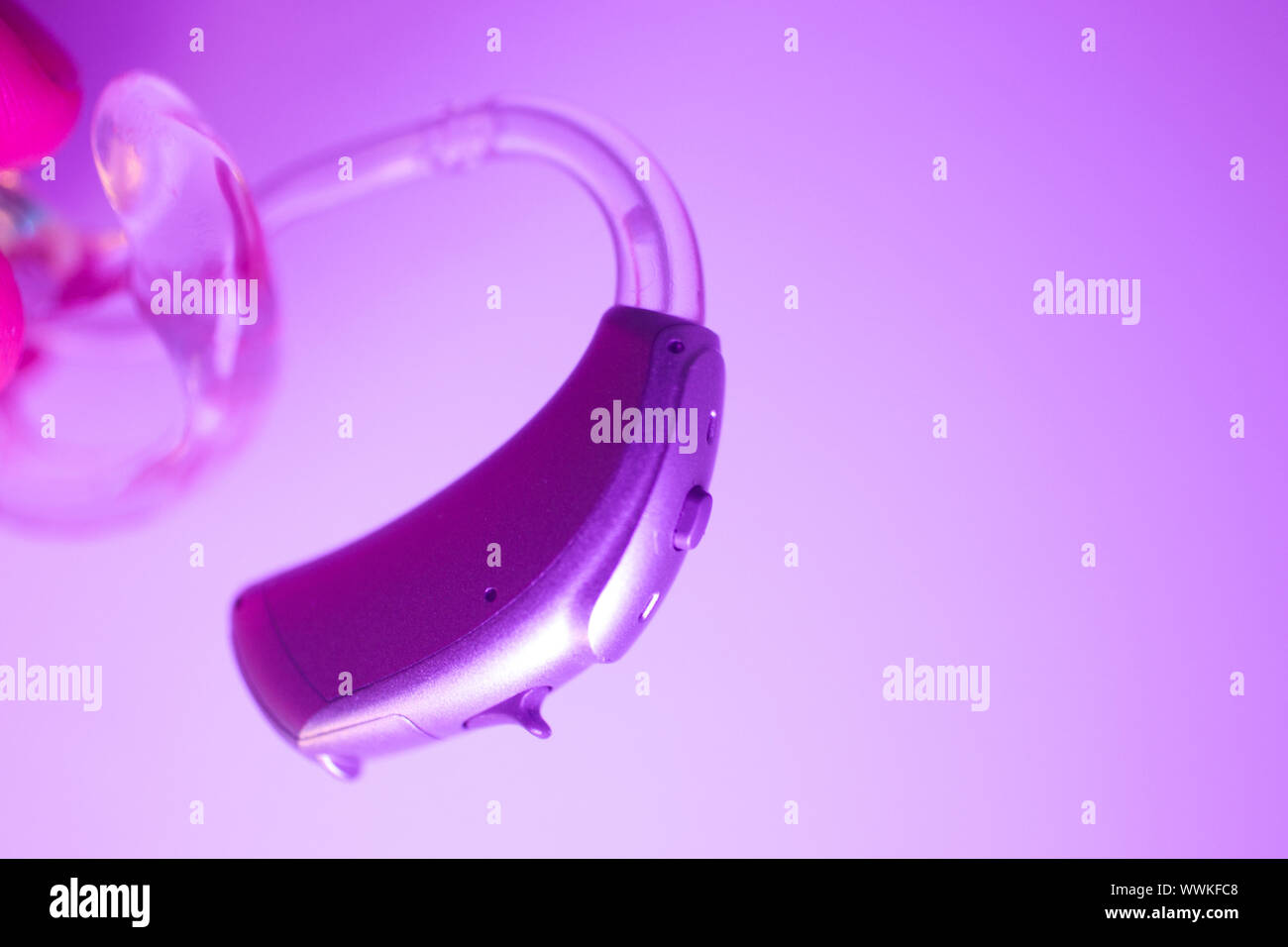 Modern digital hearing aid for deafness and deaf people Stock Photo Alamy