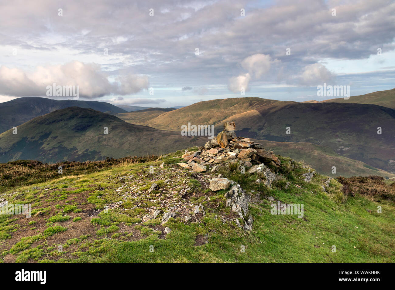Hen Comb, Great Borne and Gavel Fell from the North Top of Mellbreak, Lake District, Cumbria, UK Stock Photo
