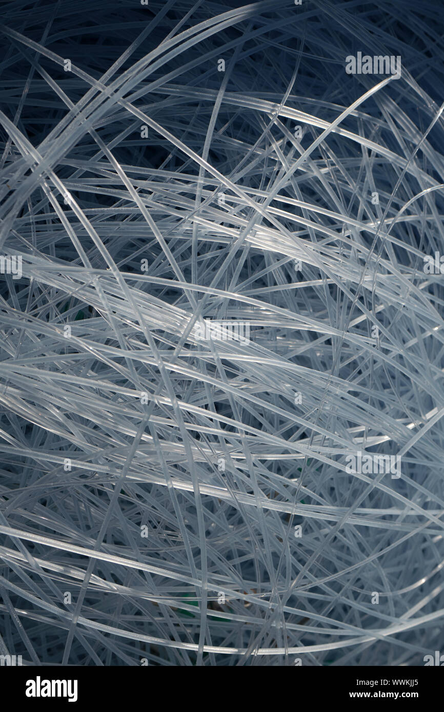 Nylon fishing line close up abstract background. Stock Photo
