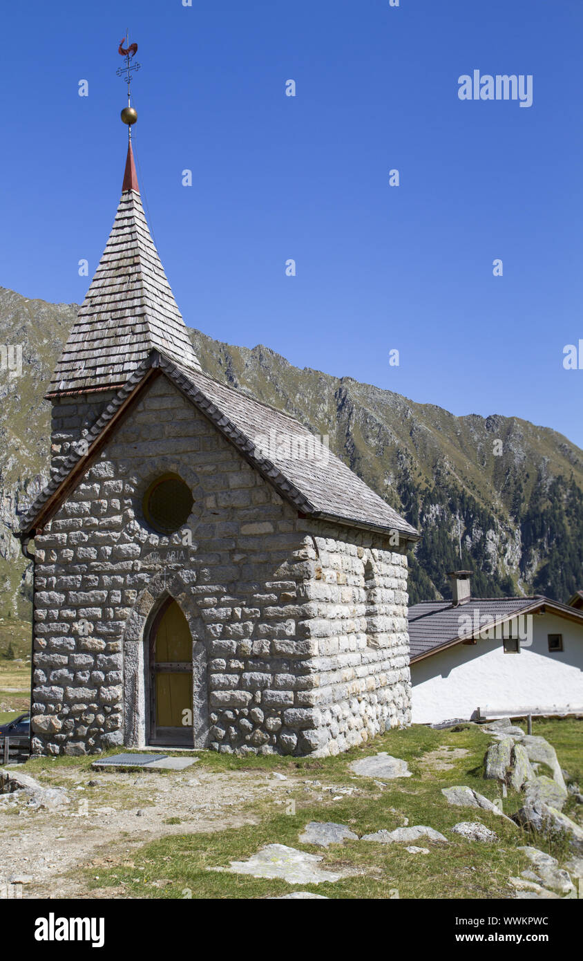 Little church in the South Tyrolean Alps Stock Photo - Alamy