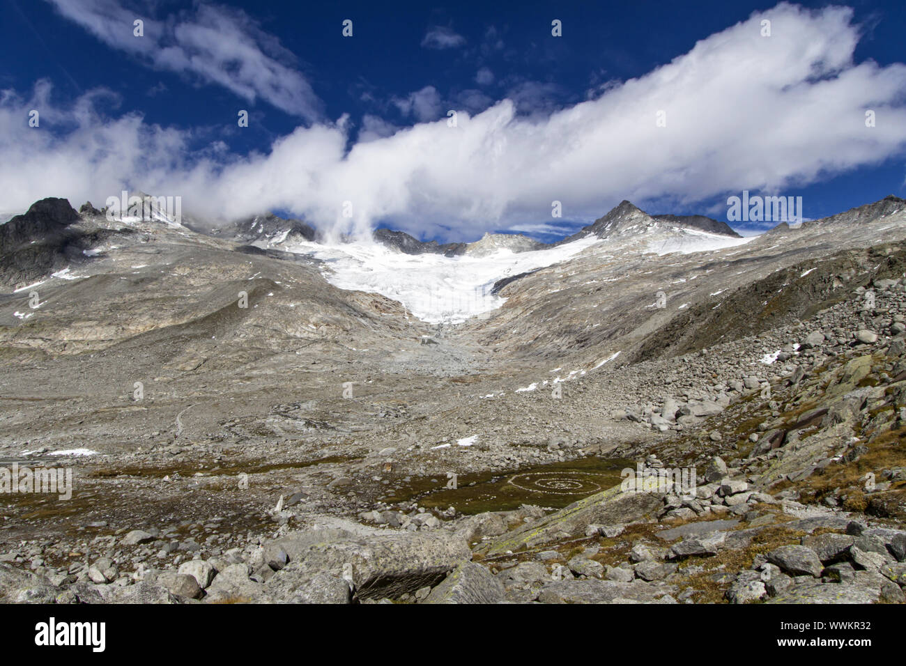 The Neves Glacier in the Northern Italian Alps Stock Photo