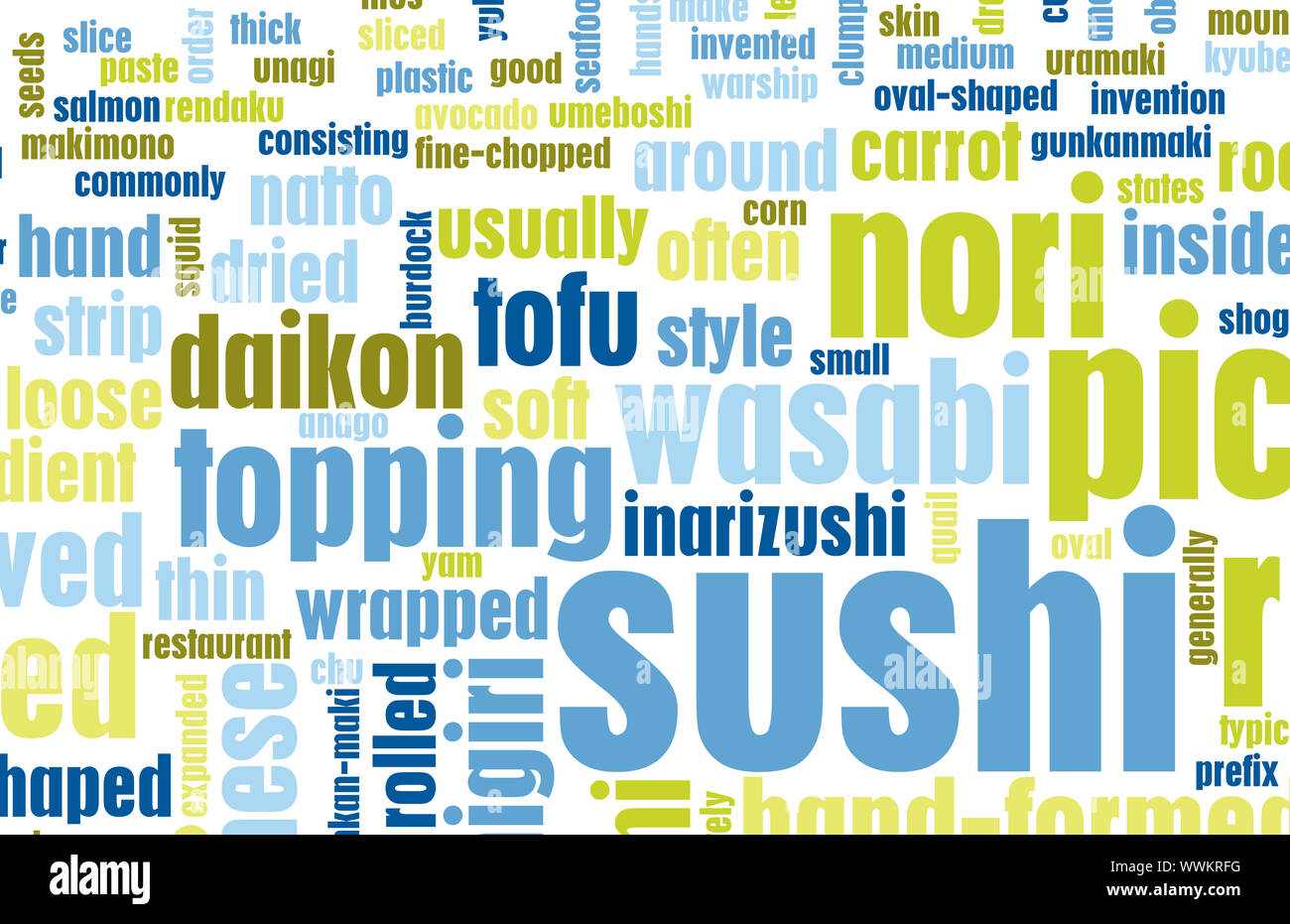 Sushi Menu Background for Japanese Food Meal Stock Photo - Alamy