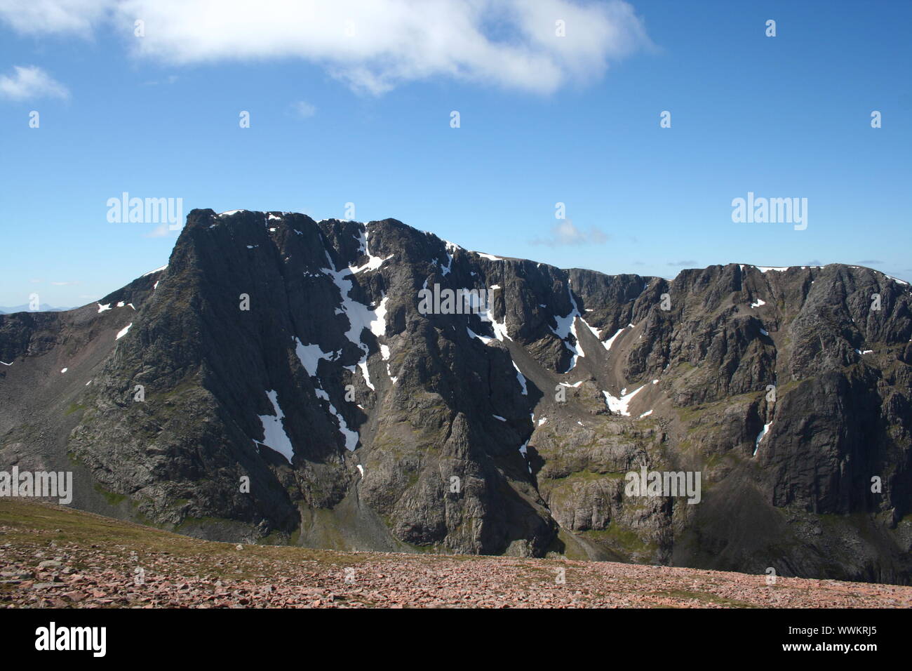 The north face of Ben Nevis from Carn Mor Dearg. You can see the Northeast Buttress, Tower Ridge and Carn Dearg. Stock Photo