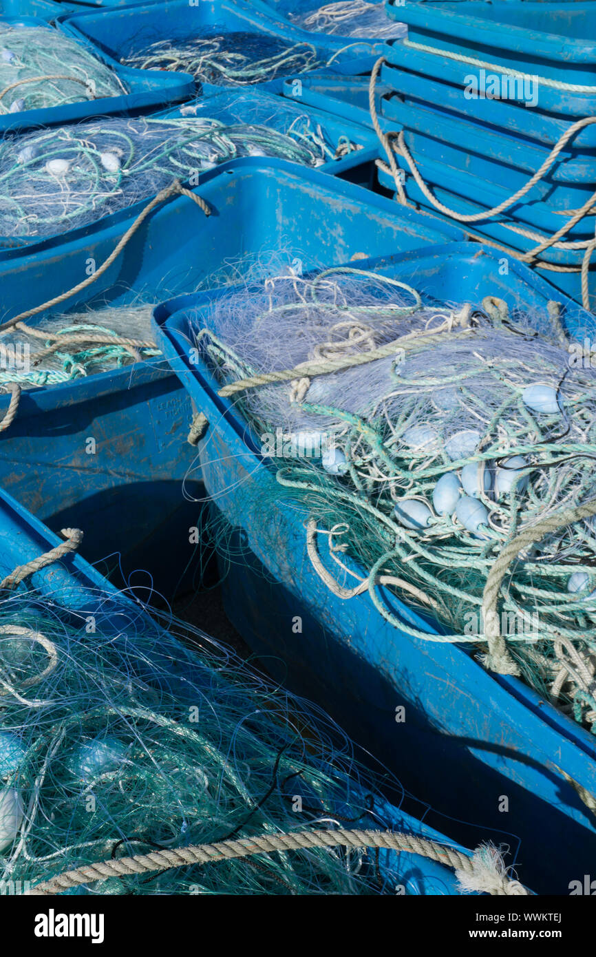 Blue plastic fishing net hi-res stock photography and images - Alamy
