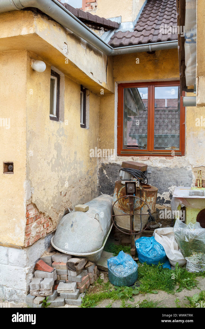 rural scene with old house disorder Stock Photo Alamy