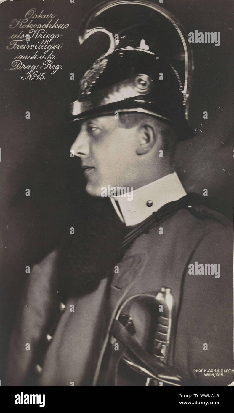 Oskar Kokoschka as a Military volunteer, 1915. Private Collection. Stock Photo