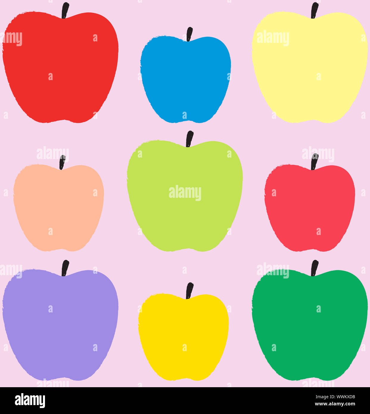 Colorful apples pattern Stock Photo - Alamy
