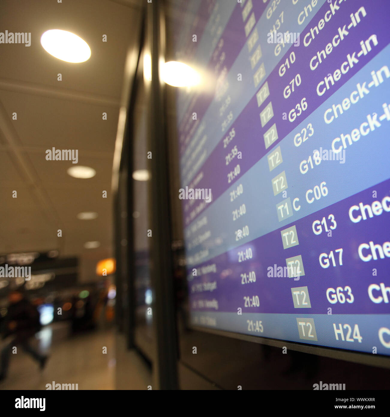 check in desk in airport Stock Photo Alamy
