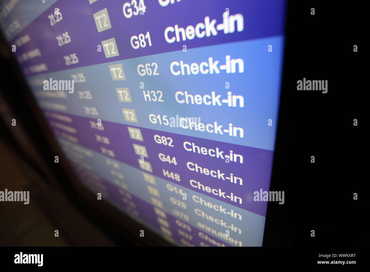 check in desk in airport Stock Photo Alamy