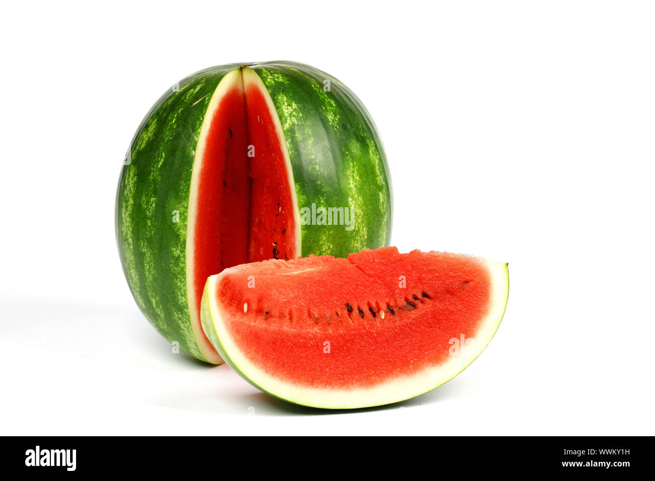 Watermelon Slice Isolated On White Stock Photo - Alamy