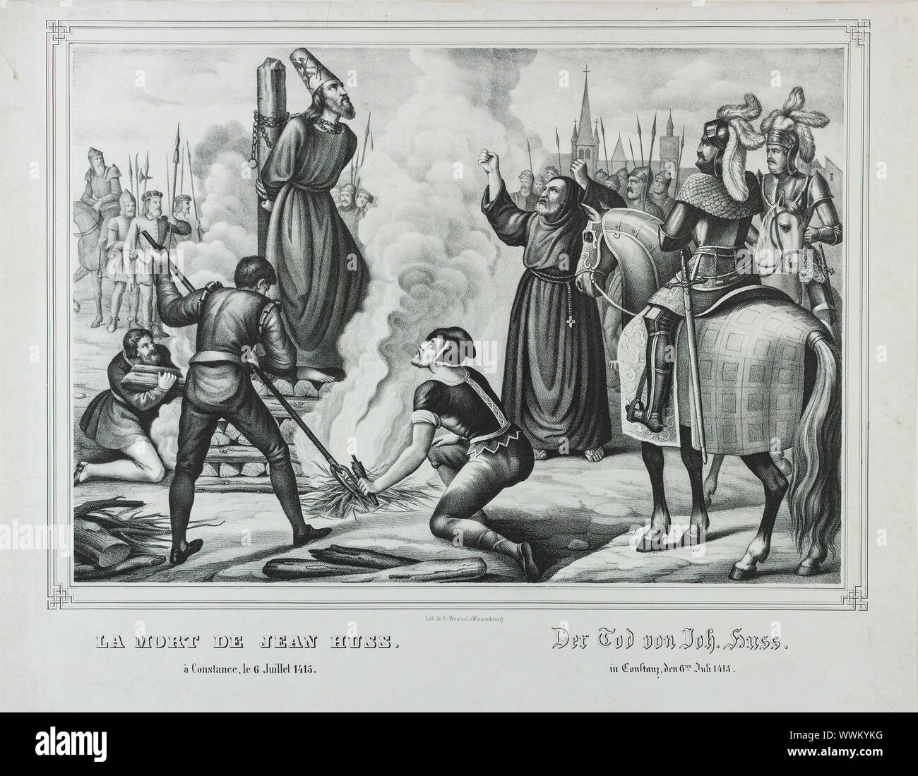 The Death of Jan Hus in Constance, Mid of the 19th cen.. Private Collection Stock Photo Alamy