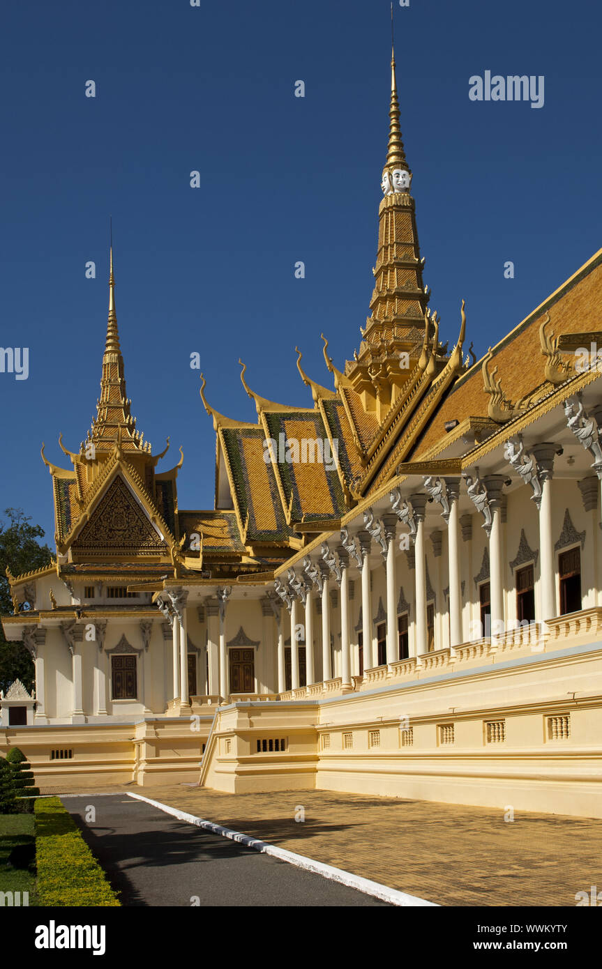 Throne Hall in the Royal Palace, Phnom Penh, Cambodia Stock Photo