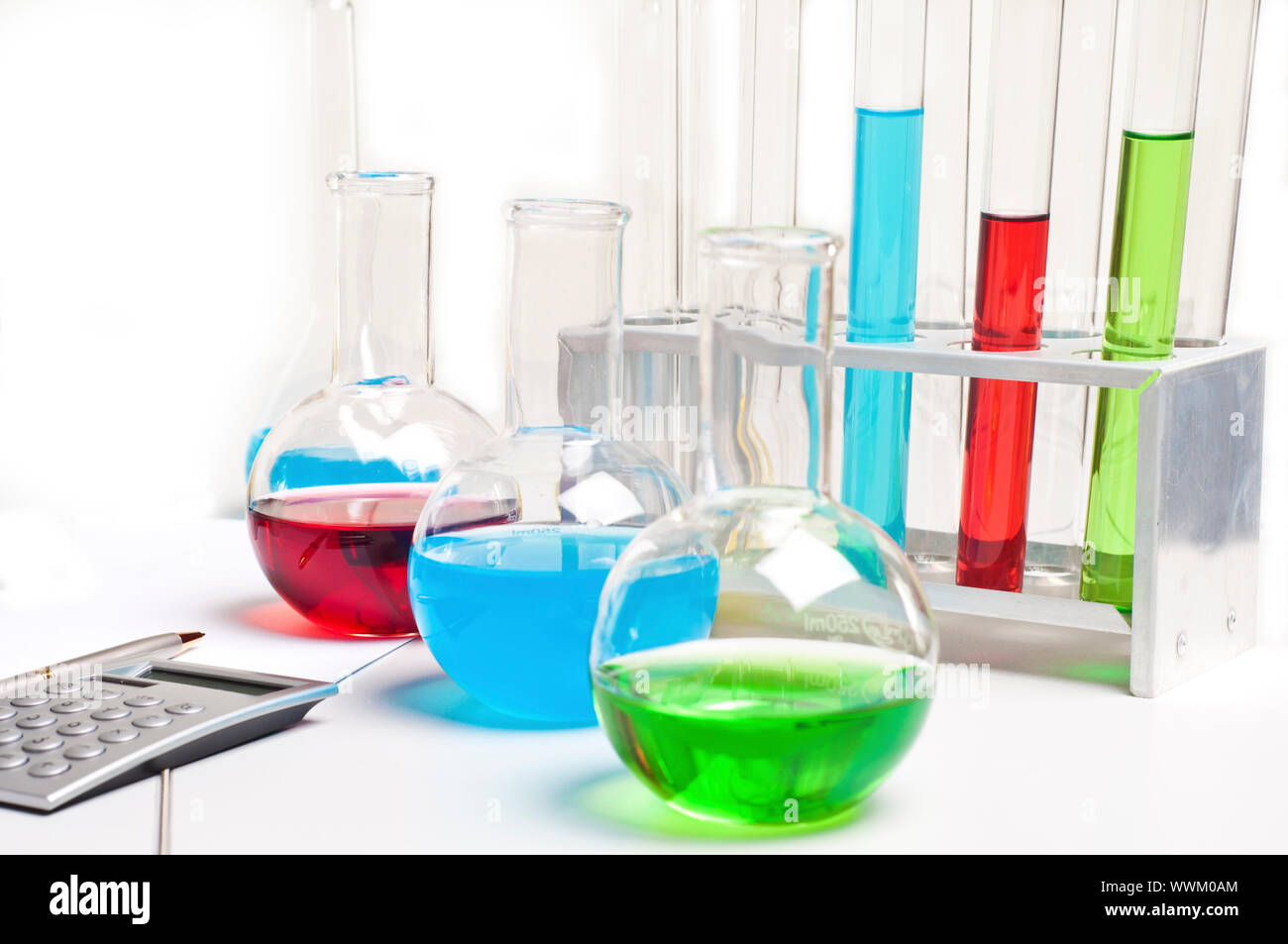 laboratory items - test tubes and flasks Stock Photo - Alamy