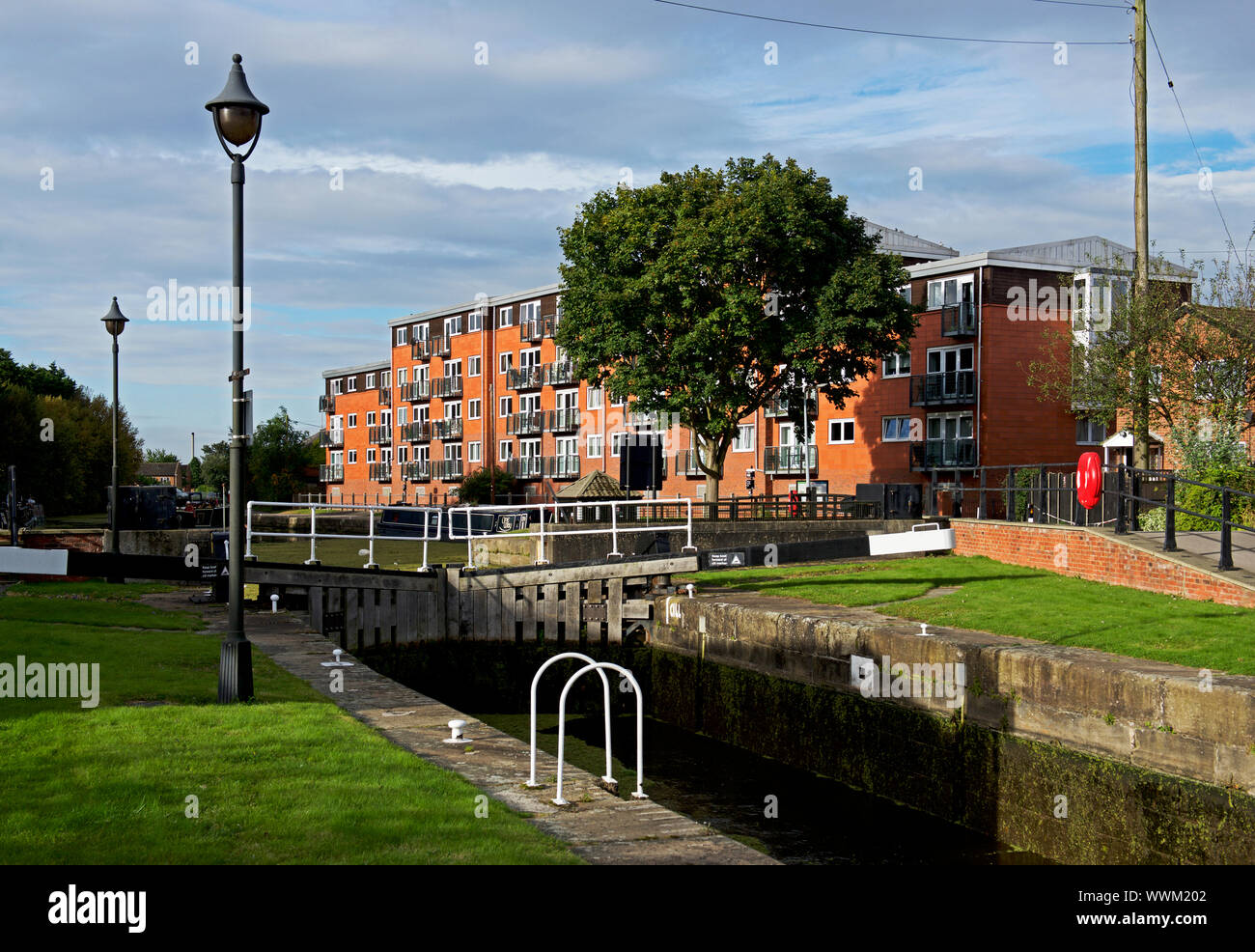 The canal basin of the Selby Canal, Selby, North Yorkshire, England UK ...