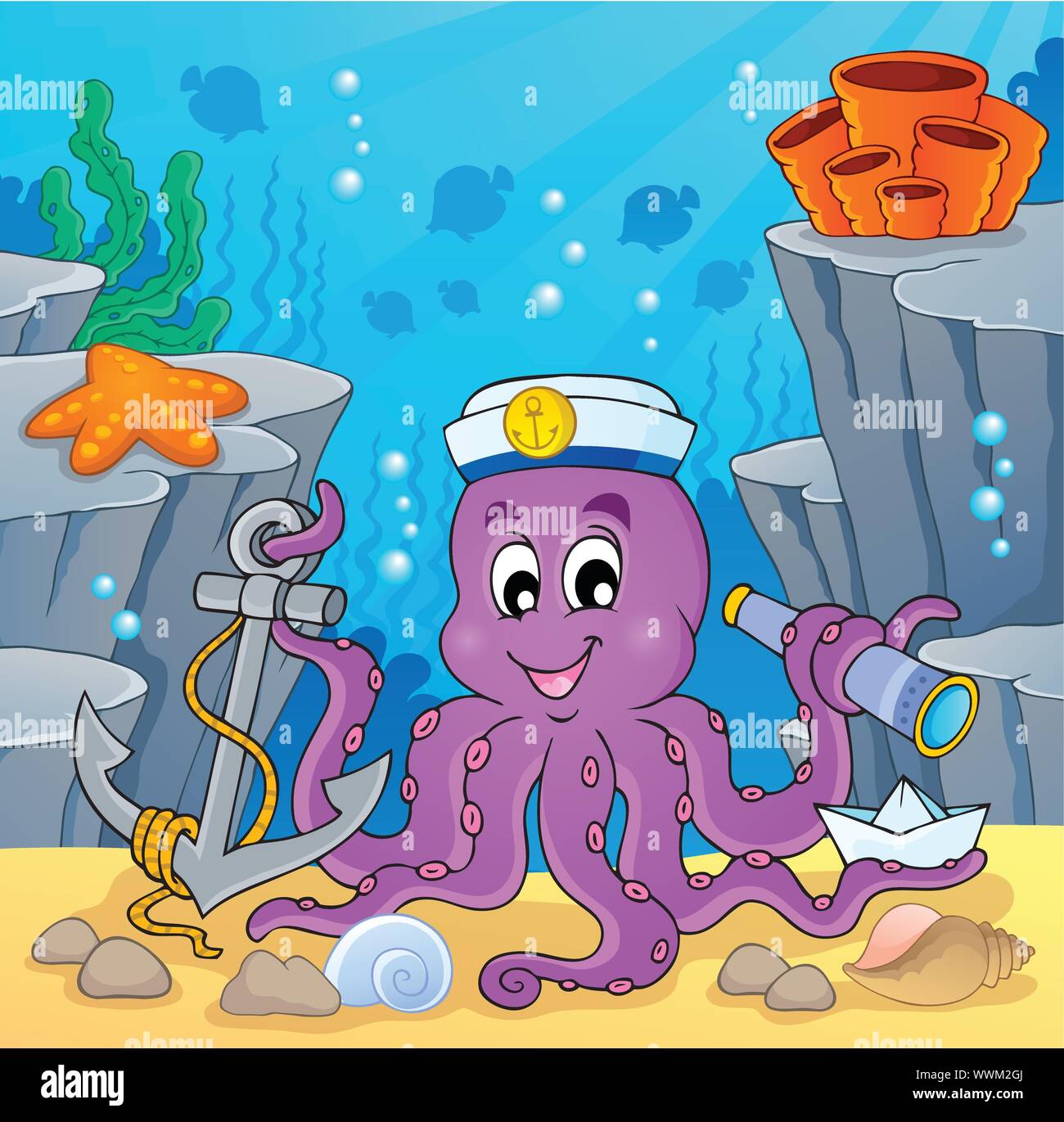 Image with octopus sailor 2 Stock Vector Image & Art - Alamy