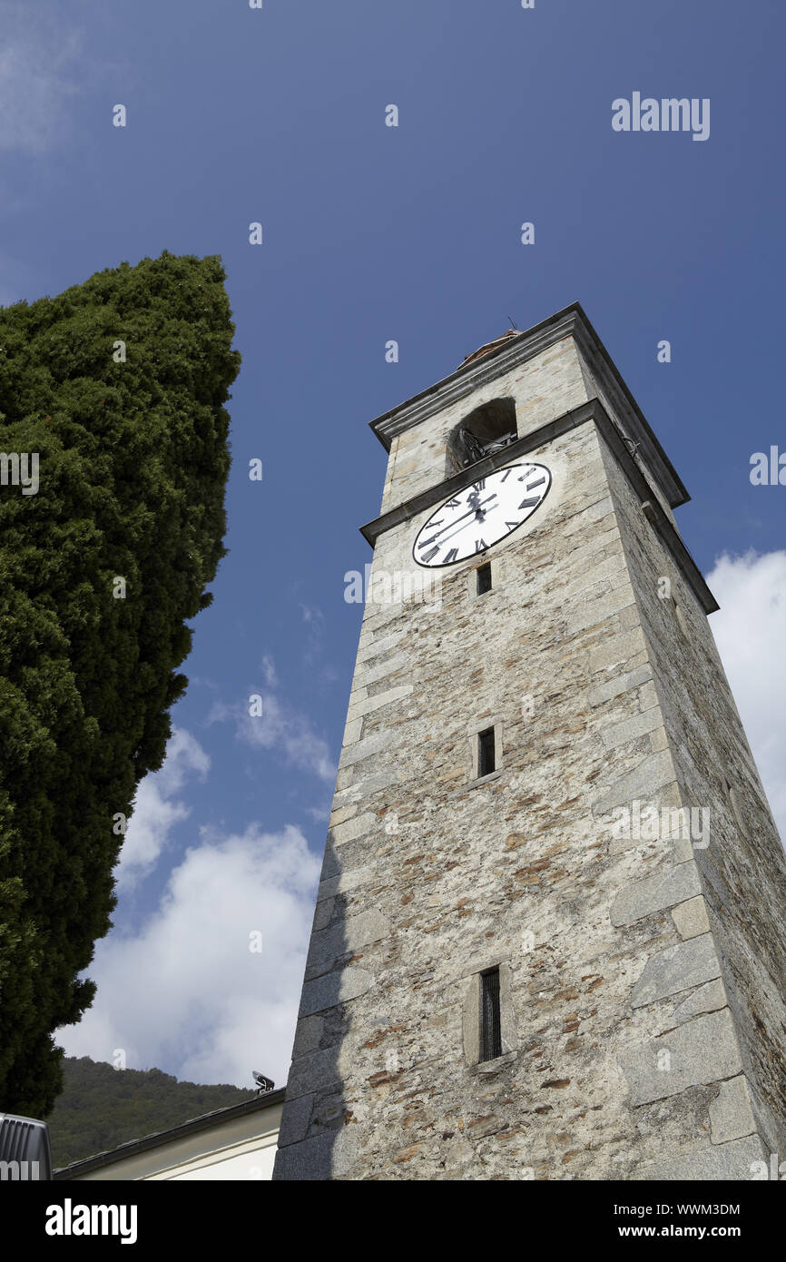 Ronco di Ascona (Lake Maggiore) - Kirchturm Stock Photo - Alamy