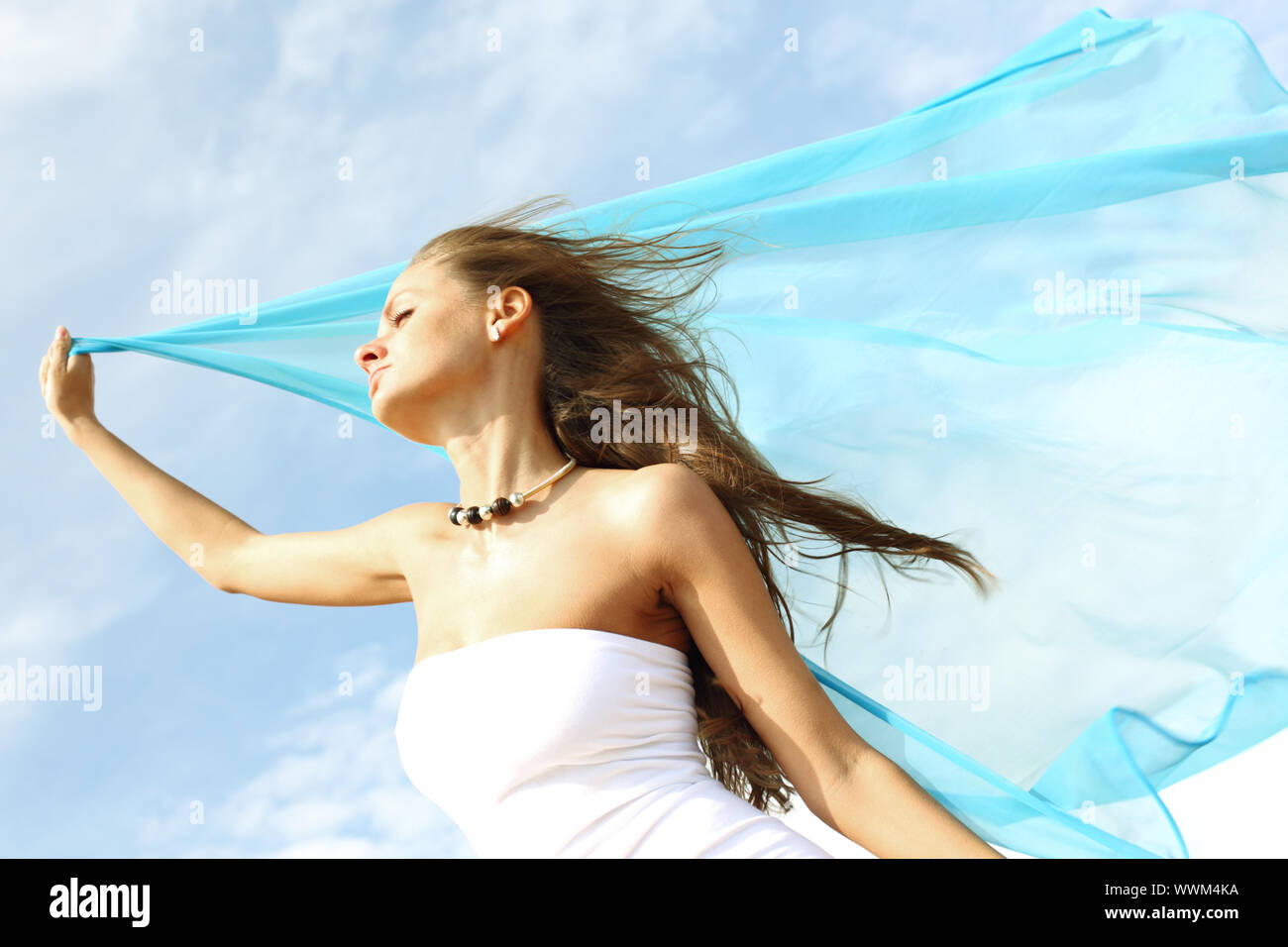 fly girl in the sky freedom concept Stock Photo - Alamy