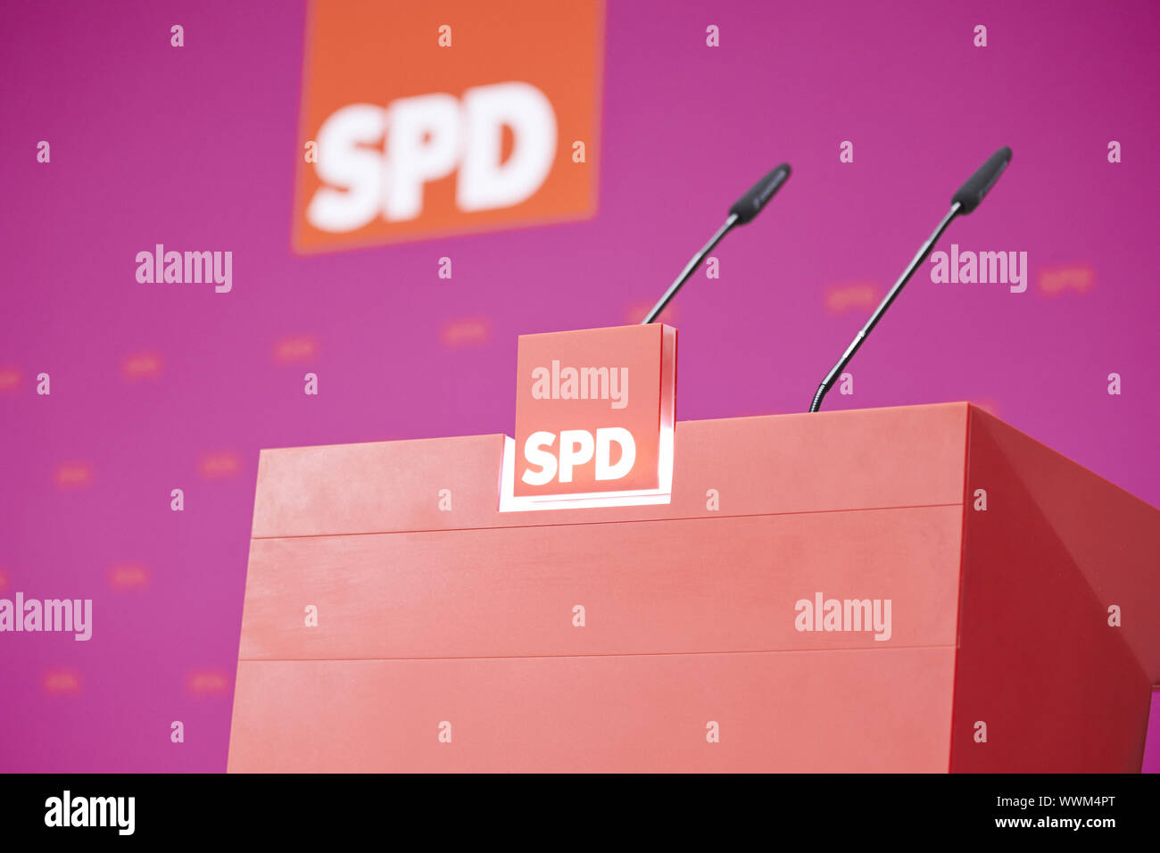 Peer Steinbrück (SPD), SPD chancellor candidate for the election, and party Chairman, Sigmar Gabriel (SPD), give press conferen Stock Photo