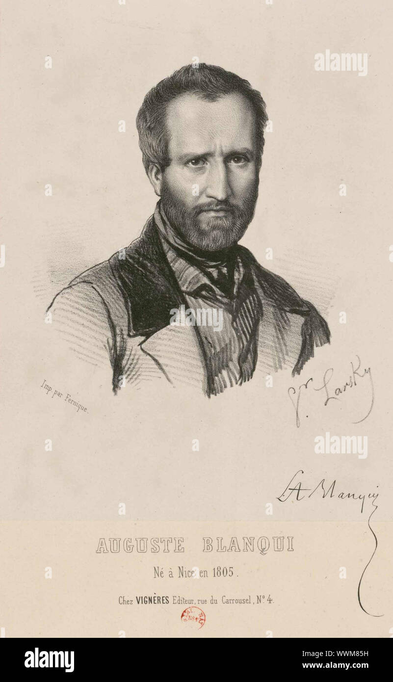 Portrait of Louis-Auguste Blanqui (1805-1881), 1849. Found in the Collection of Biblioth&#xe8;que Nationale de France. Stock Photo