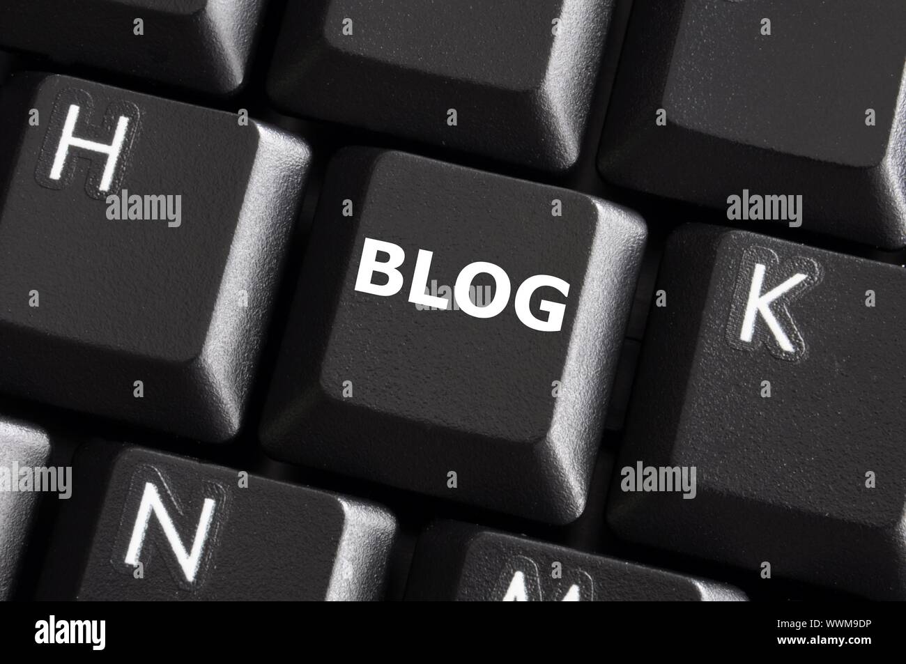 internet blog concept with button on computer keyboard Stock Photo