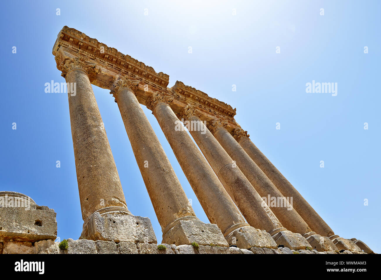 Jupiter columns (Temple of Jupiter) - Baalbek, Lebanon Stock Photo