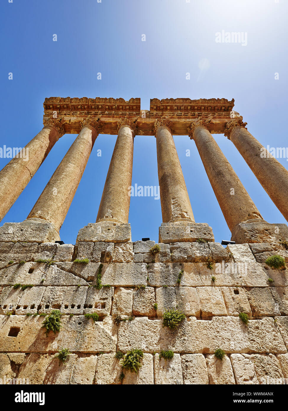 Jupiter columns (Temple of Jupiter) - Baalbek, Lebanon Stock Photo