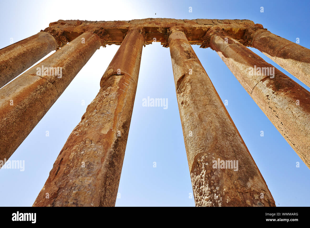 Jupiter columns (Temple of Jupiter) - Baalbek, Lebanon Stock Photo