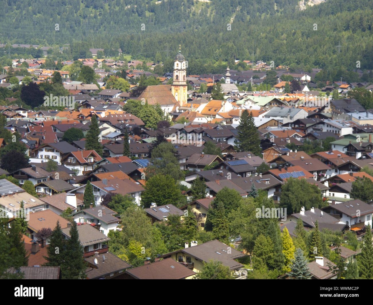 City Mittenwald in Karwendel Stock Photo