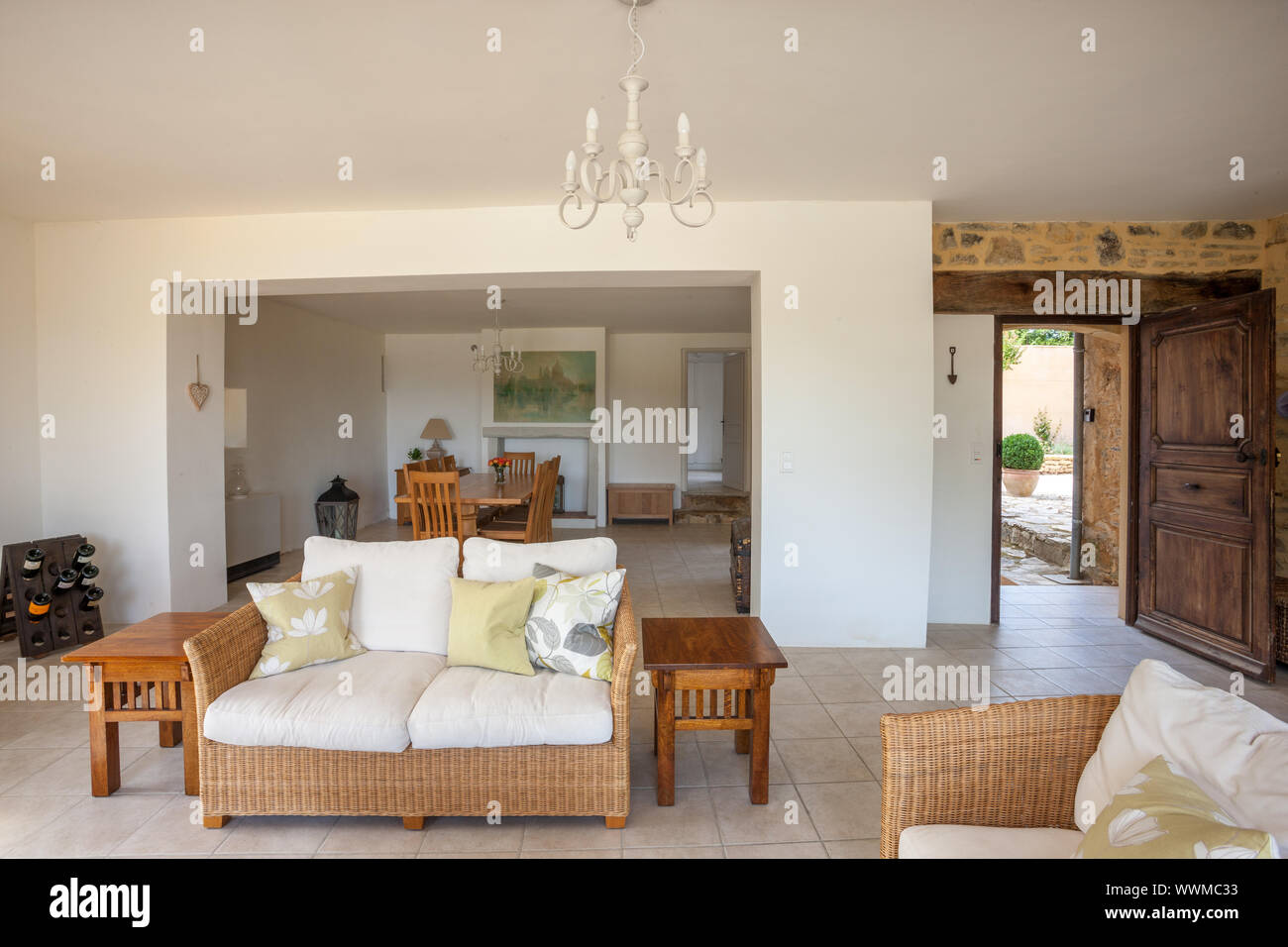 Beatiful home interior with garden views Stock Photo