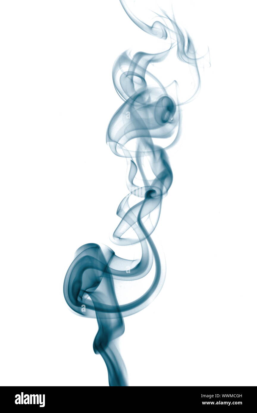 abstract blue smoke isolated on white background Stock Photo - Alamy