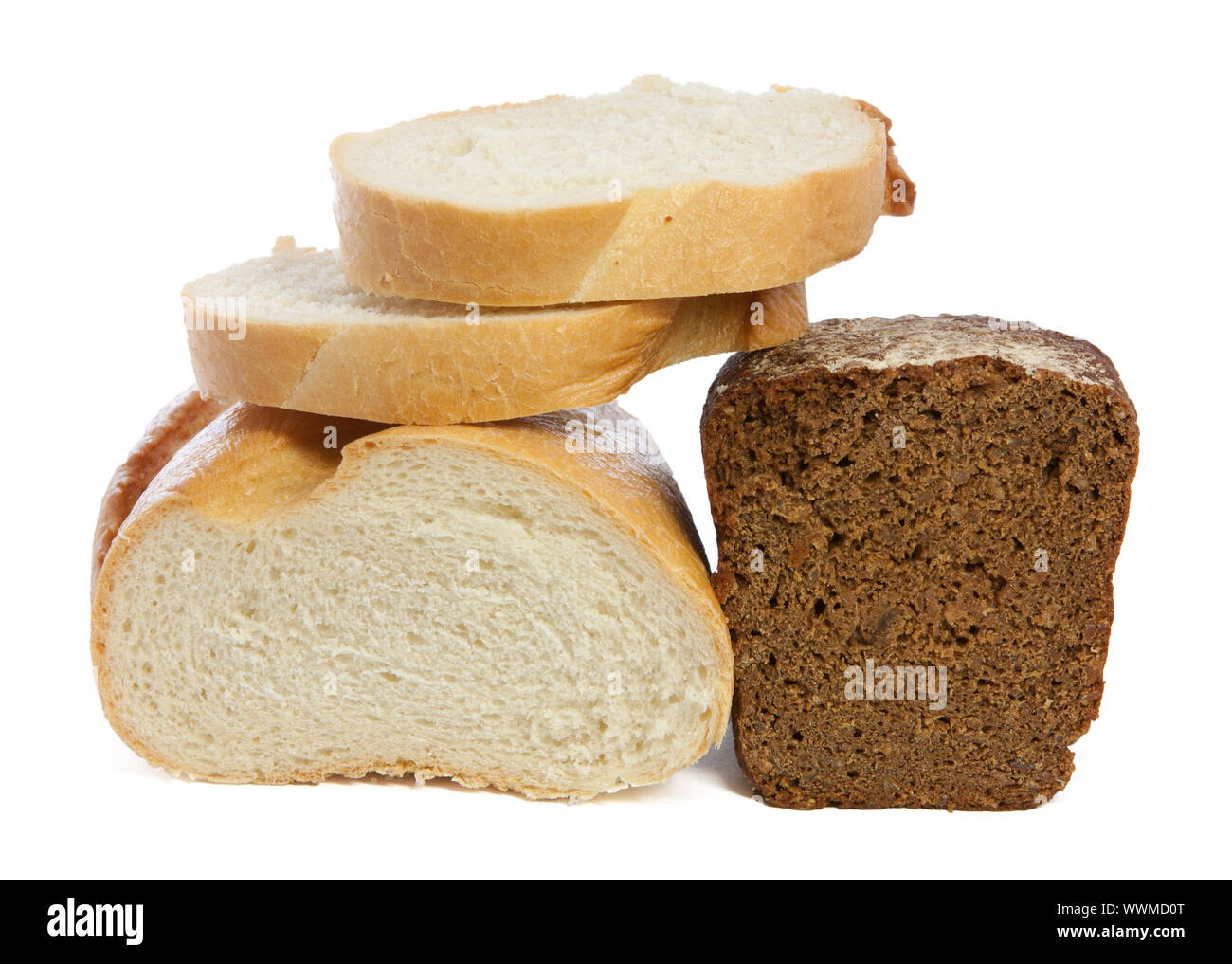 The bread isolated on the white background Stock Photo - Alamy