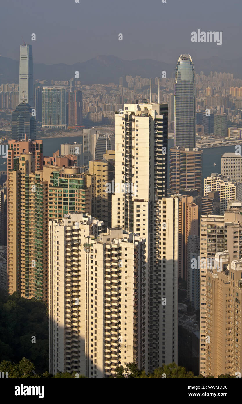 Residential high-rises and office towers in the Central District Stock Photo