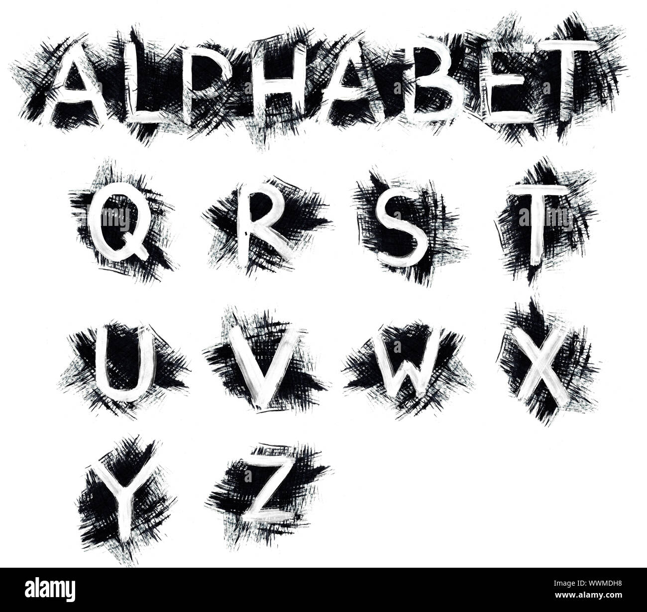 Alphabet letters spray paint abc hi-res stock photography and images - Alamy