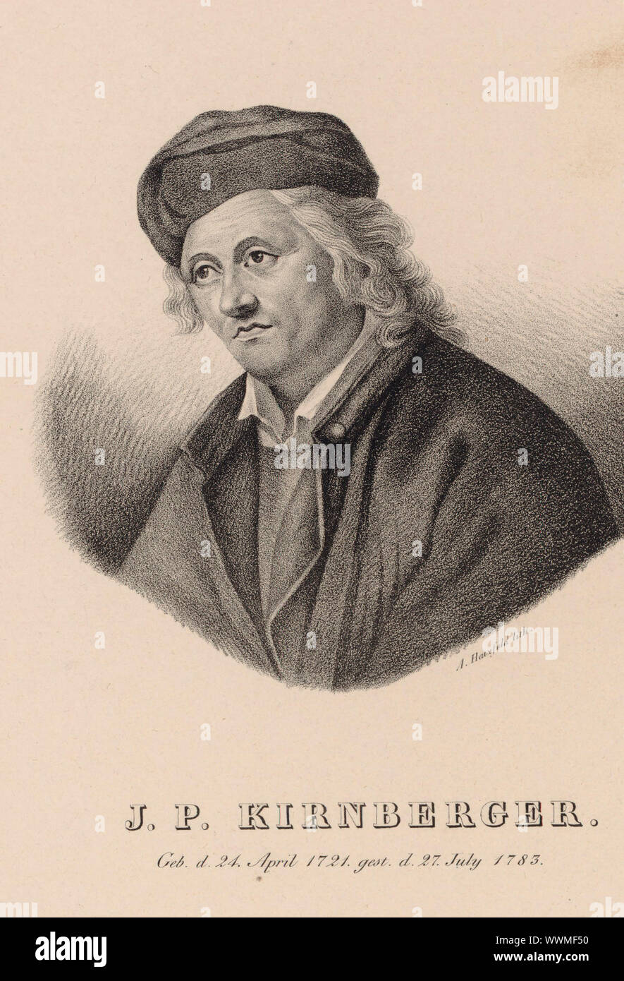 Portrait of the Composer Johann Philipp Kirnberger (1721-1783). Private Collection. Stock Photo