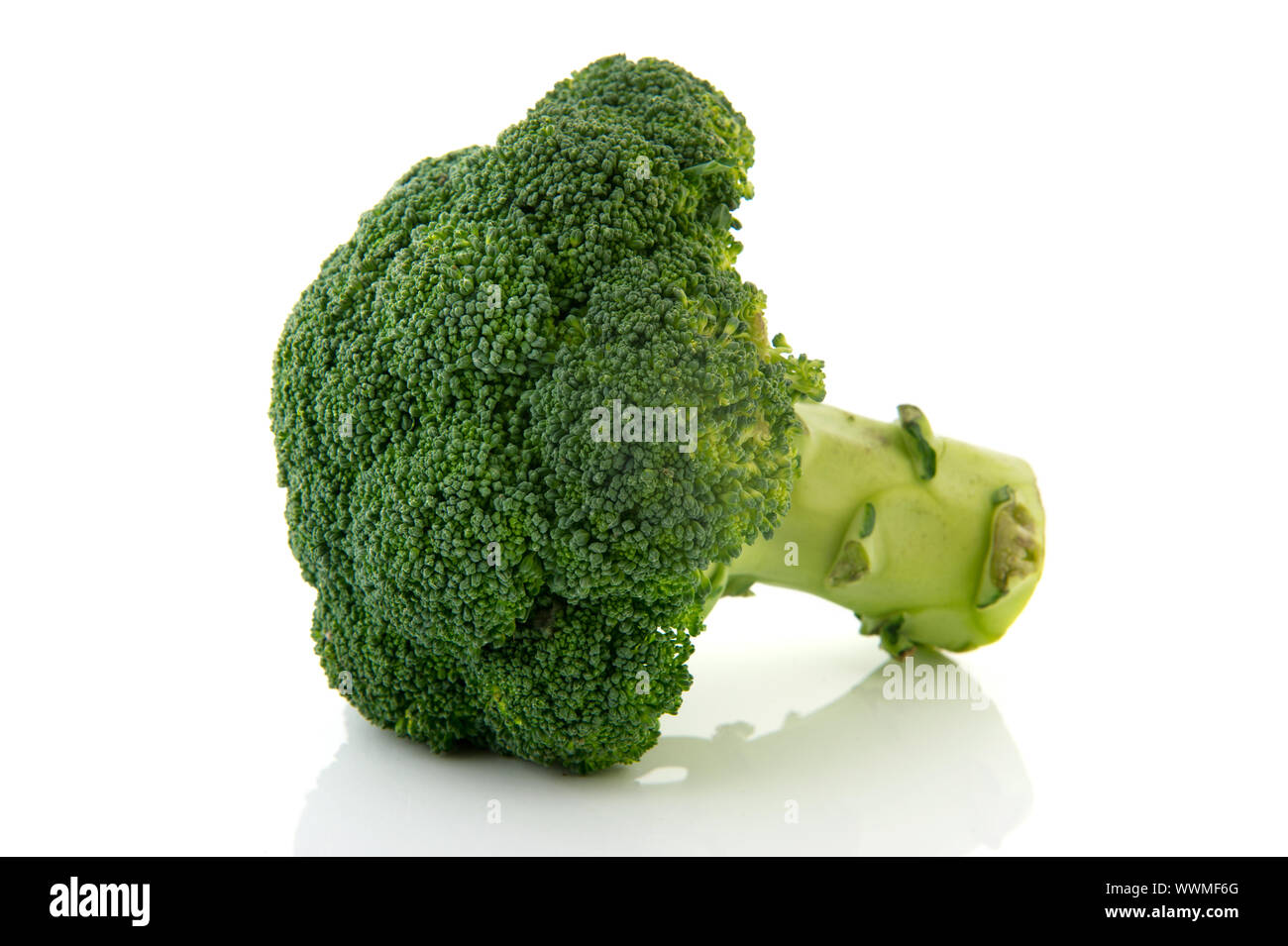 Chunk fresh green Broccoli isolated over white background Stock Photo