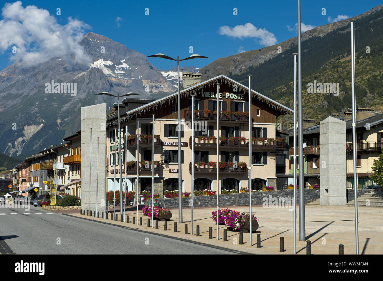 Lanslebourg Mont-Cenis at the entrance to the Vanoise National Park Stock Photo