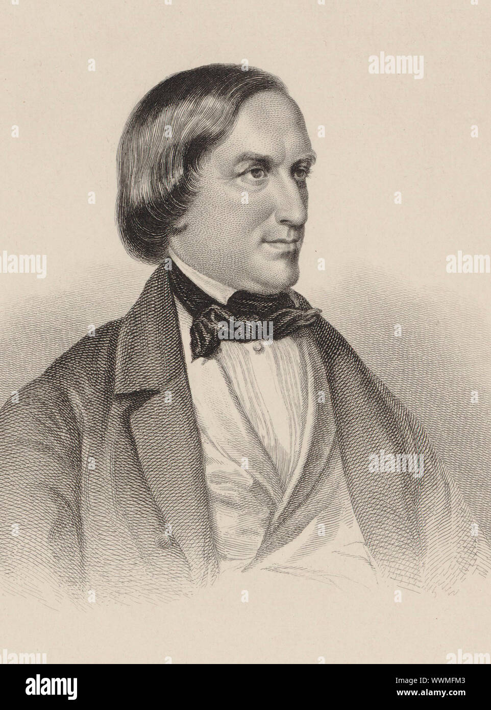 Portrait of the pianist and composer Karl August Krebs (1804-1880). Private Collection. Stock Photo