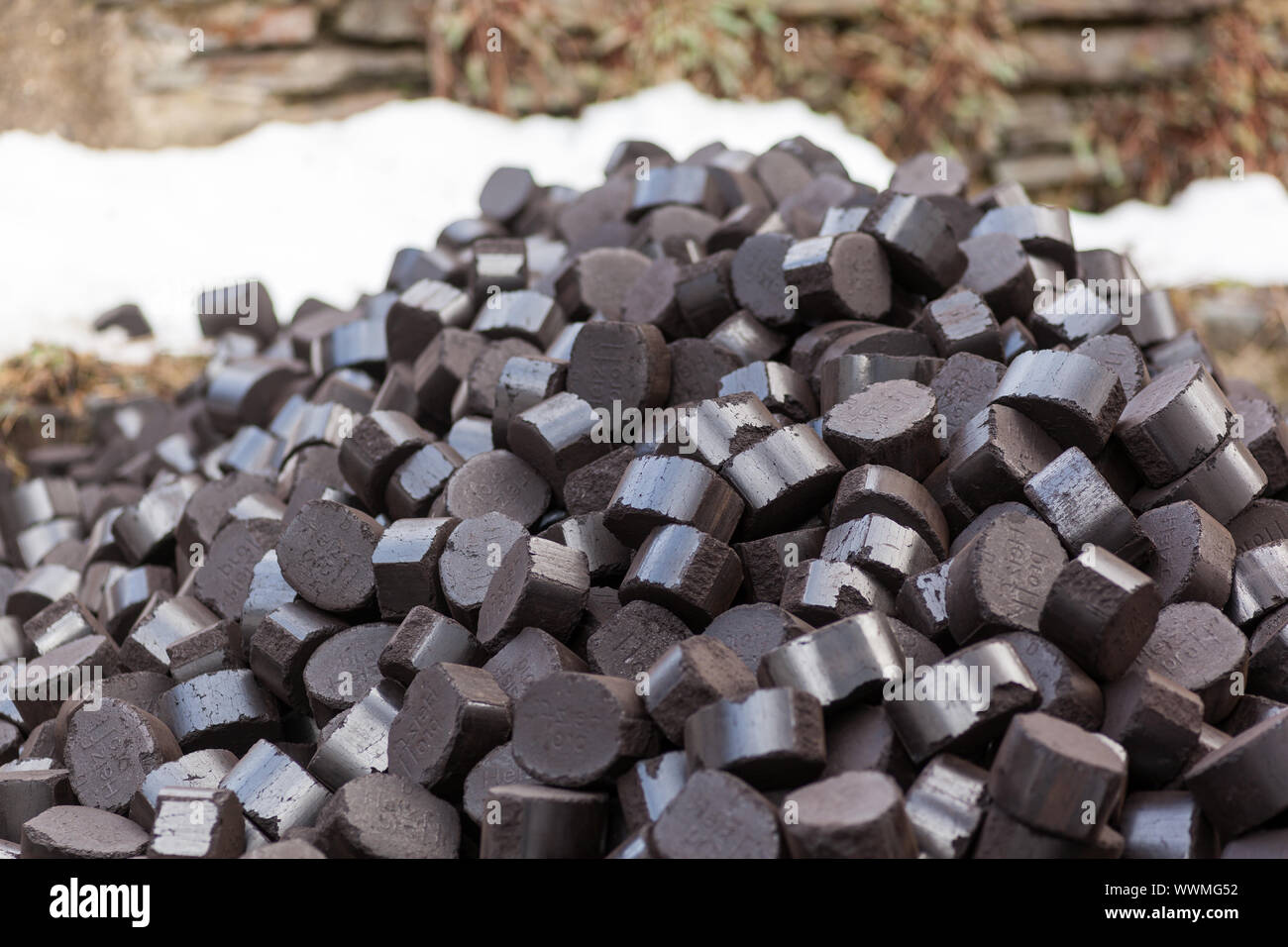Coal briquettes Stock Photo