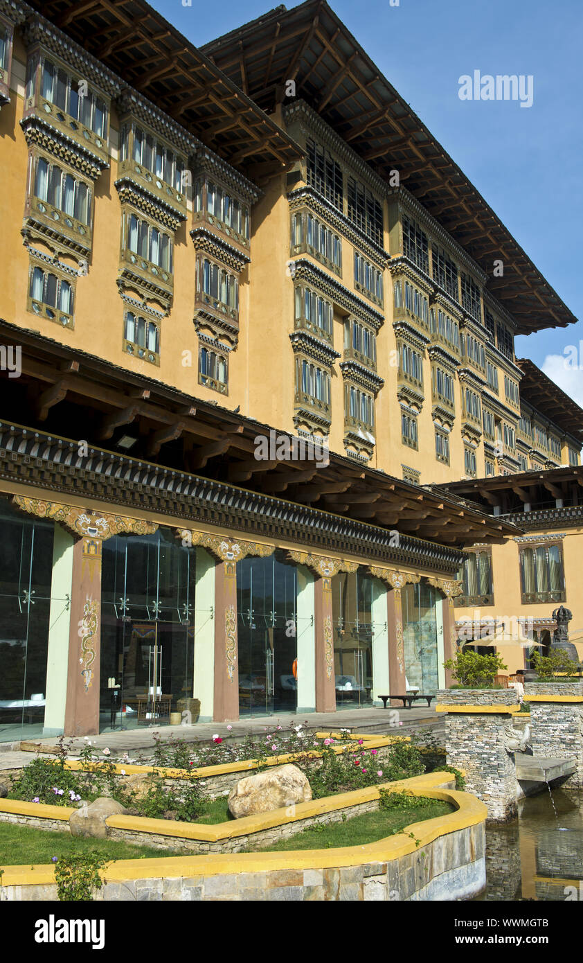 Taj Tashi Hotel, Thimphu, Bhutan Stock Photo