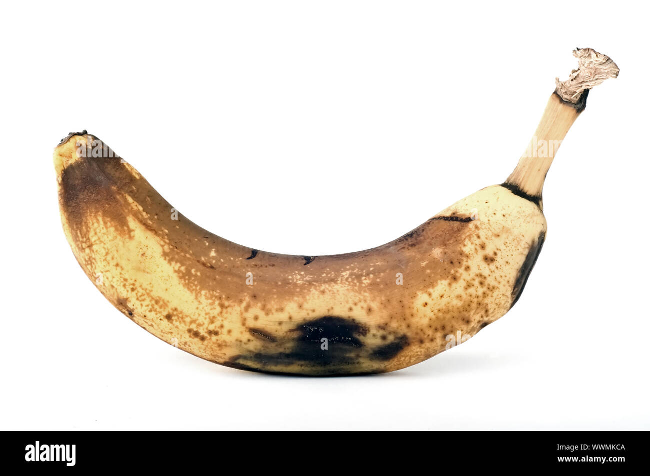 rotten banana isolated over white. unhealthy food Stock Photo Alamy