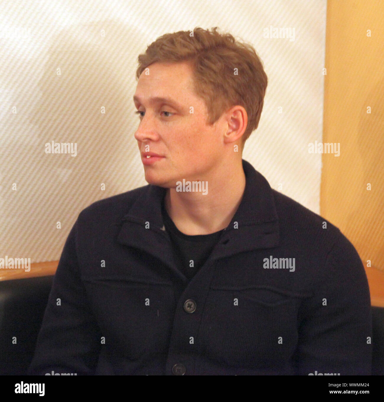 Schauspieler Matthias Schweighöfer bei der Premiere von Vaterfeuden am 6.2.2014 in Magdeburg Stock Photo